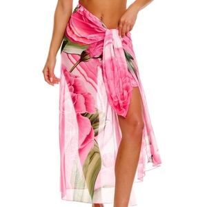 Agua Bendita Marine Mirage Pareo in Pink Multicolor. Brand new!